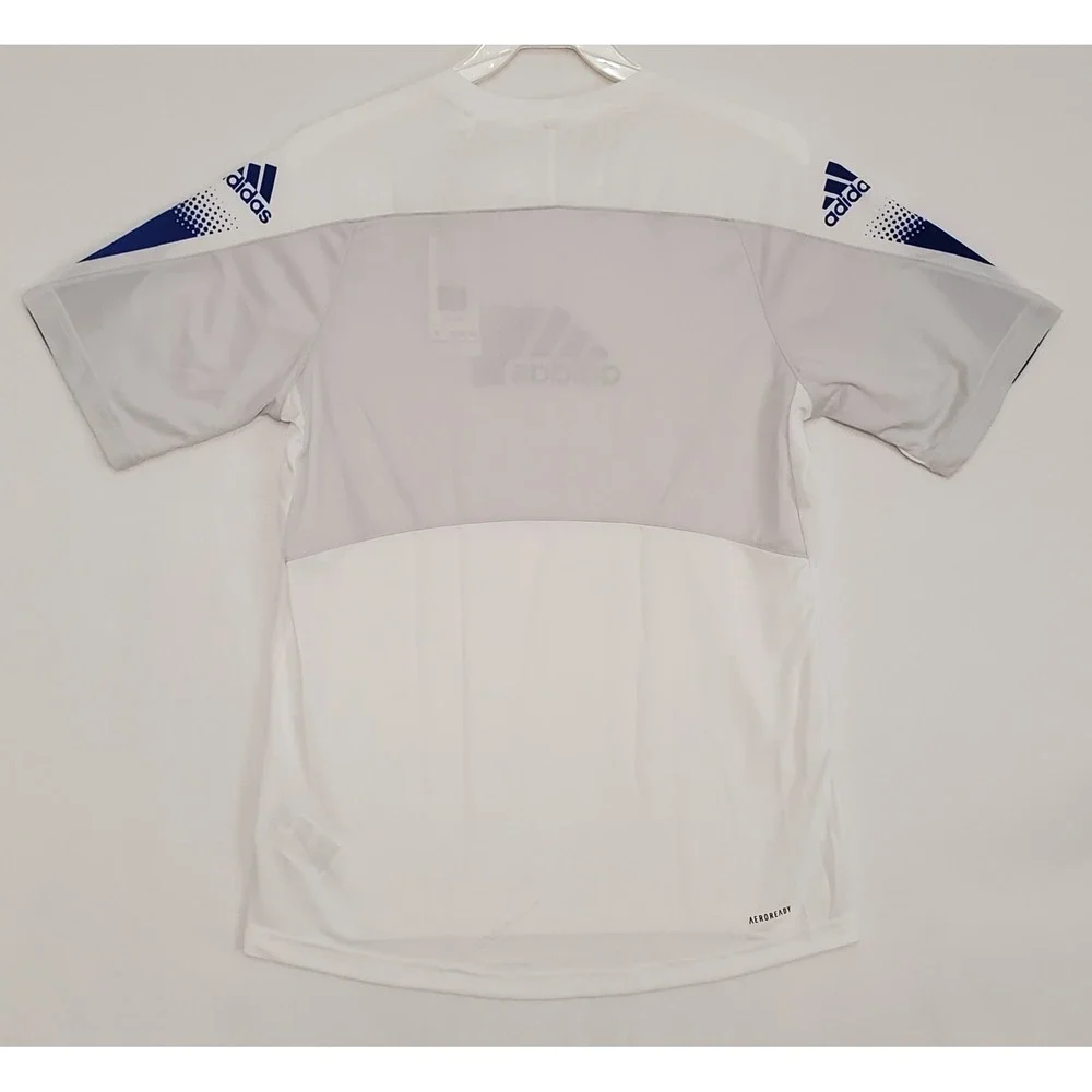 Adidas Men's Designed 2 Move Sport‎ Training Tee Shirt White+Blue Size SM NEW